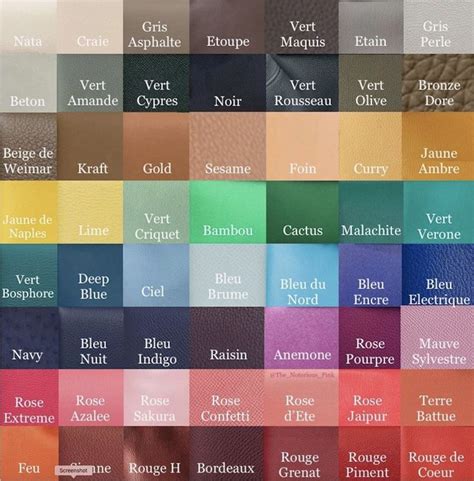 hermes colour chart.